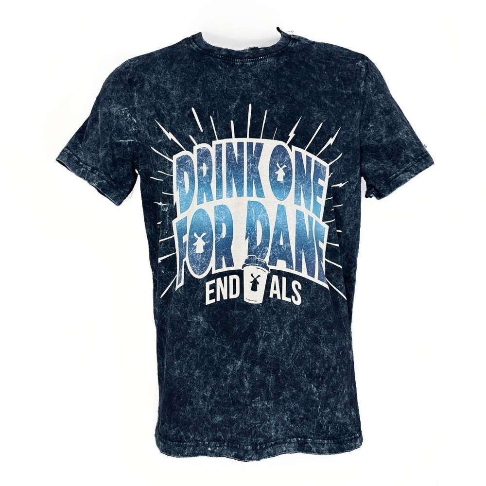 Dutch Bros Drink One For Dane End ALS Coffee Tee Acid Wash Gray Unisex XS